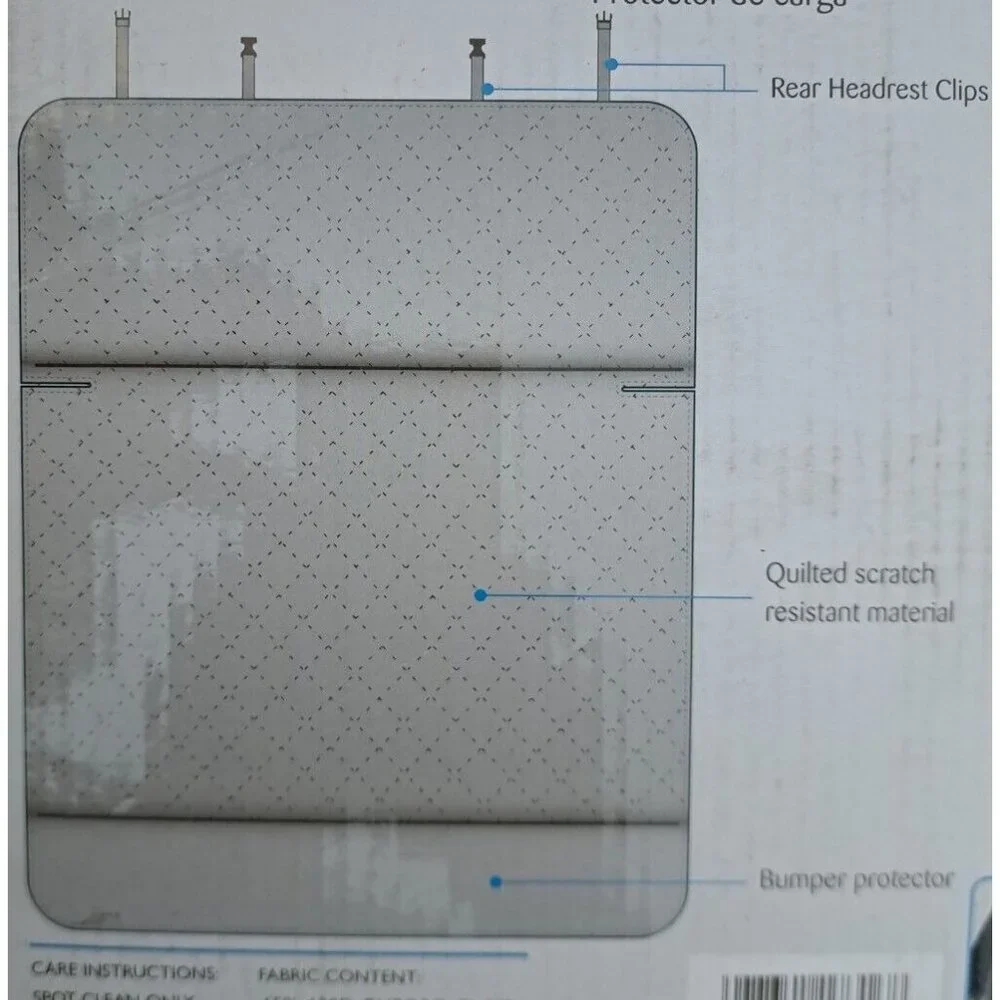 Pet Protection Quilted Cargo Protector With Bumper Guard & Rear Headrest Clips - Picture 4 of 6